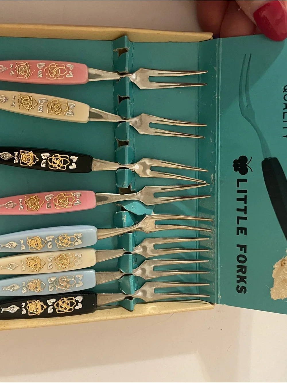 Vintage MCM LITTLE FORKS Cocktail Forks Stainless Steel